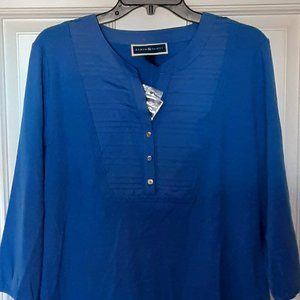 Karen Scott Persian Blue Tunic Top, Large